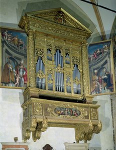 Vista del órgano de la iglesia, c.1590 (técnica mixta)